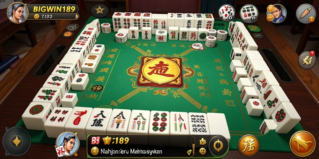 Tampilan gameplay seru dalam BIGWIN189 dengan strategi Mahjong yang menarik.