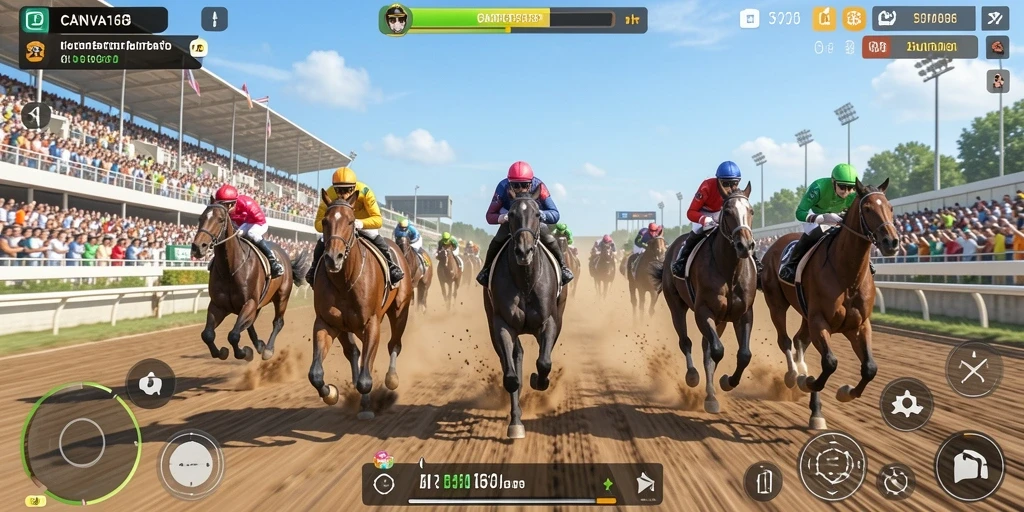 Gameplay seru di trek balap yang menegangkan.