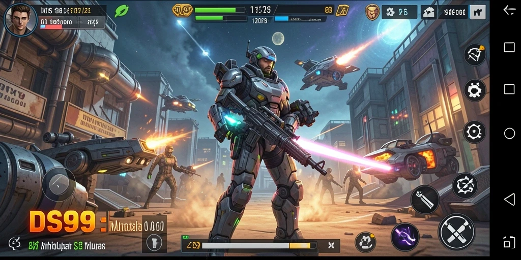Screenshot gameplay DS99 yang menggambarkan interaksi karakter dalam simulasi.
