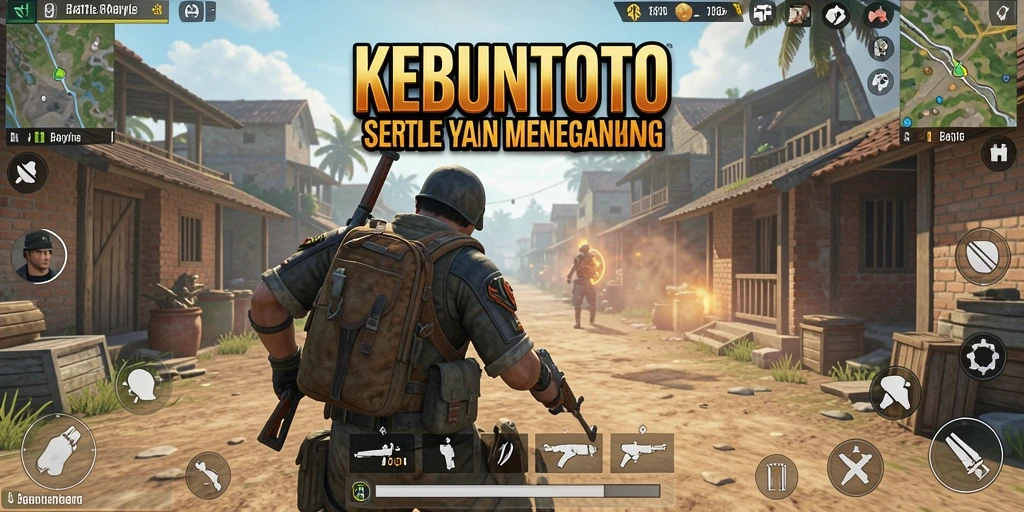 Gameplay KEBUNTOTO yang intens dan menegangkan dalam pertempuran Battle Royale.
