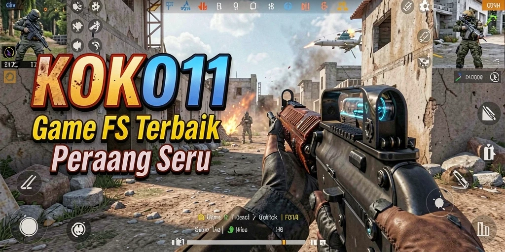 Screenshot gameplay KOKO11 menampilkan aksi seru dalam pertempuran FPS.