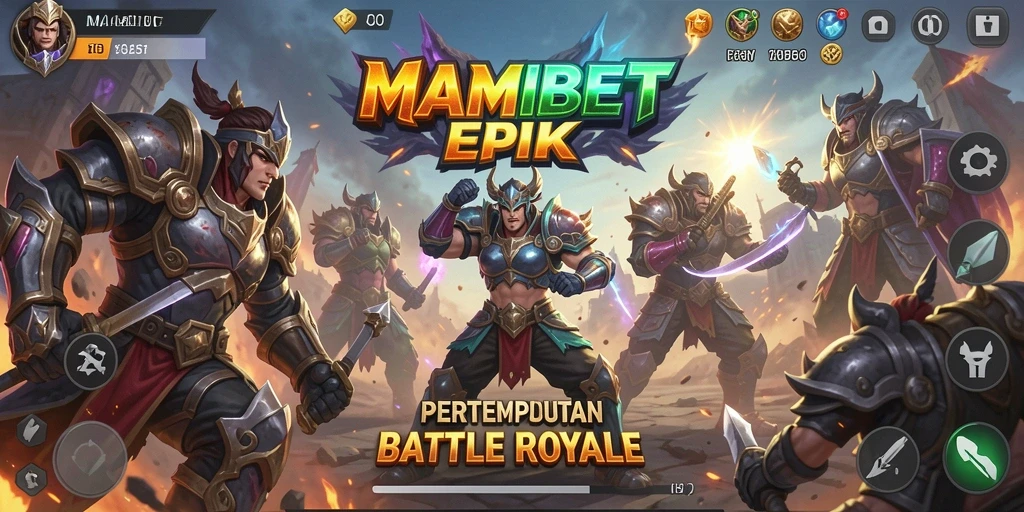 Screenshot MAMIBET yang menunjukkan aksi pertempuran intens dalam game Battle Royale.