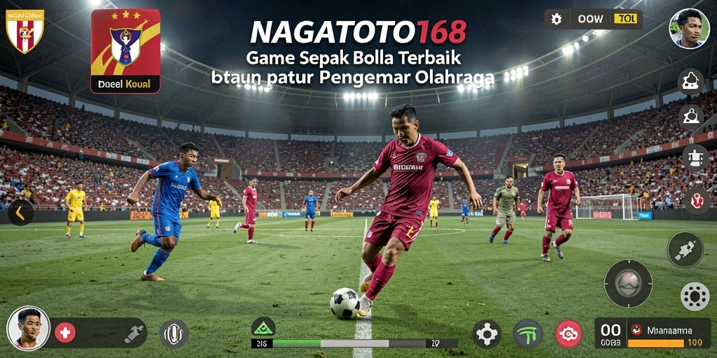 Gameplay NAGATOTO168 yang realistis dalam pertandingan sepak bola.