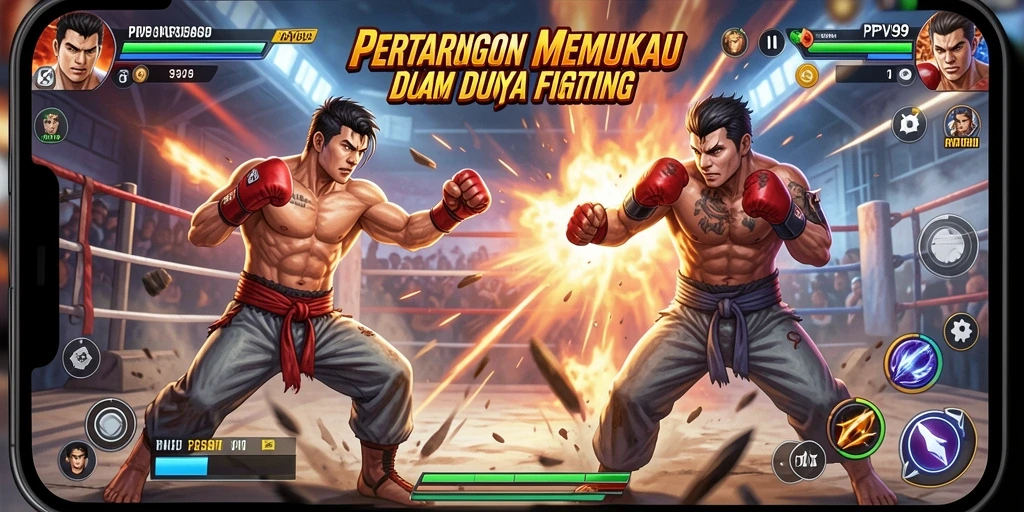 Screenshot gameplay PPV99 menampilkan aksi pertarungan yang intens.