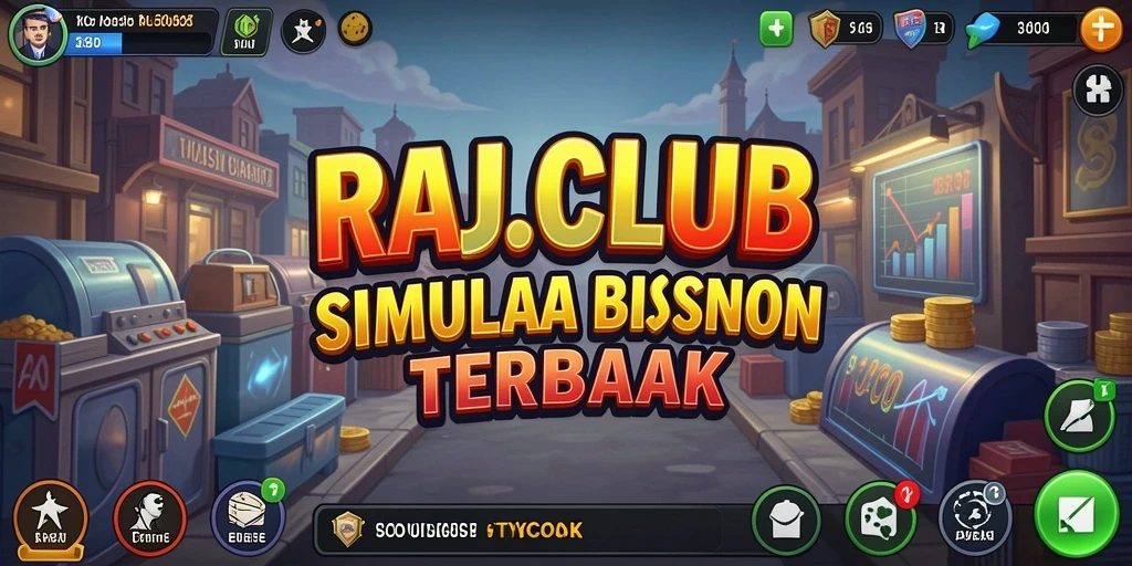 Tampilan gameplay RAJACLUB yang menampilkan strategi bisnis Tycoon.