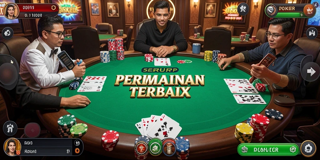 Tampilan gameplay Poker yang seru dan mendebarkan di SERURP.