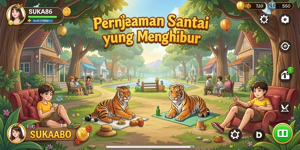 Screenshot utama menunjukkan gameplay santai dan menghibur dari SUKA86.