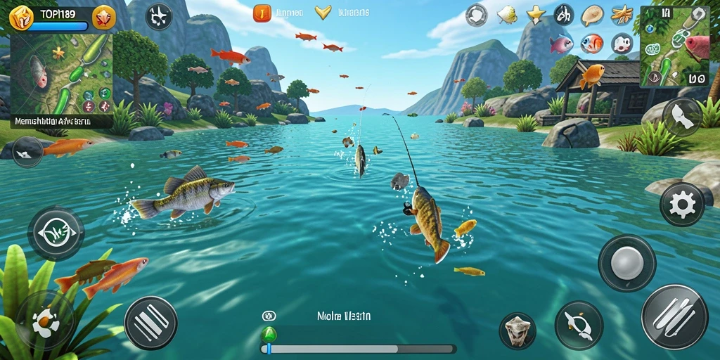 Screenshot gameplay <strong>TOPI189</strong> menunjukkan pengalaman memancing yang realistis dan mendebarkan.
