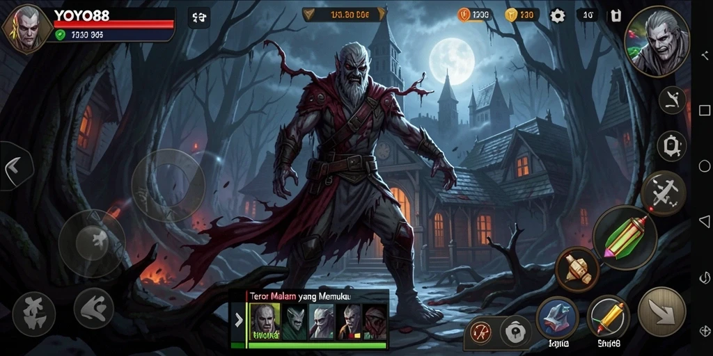 Tangkapan layar gameplay YOYO88 yang menakutkan dan menegangkan.